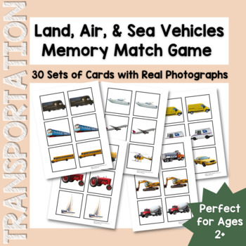 Preview of Transportation and Vehicle Memory Match Game
