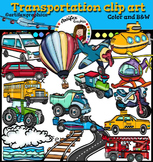 Transportation clip art . Color and B&W-
