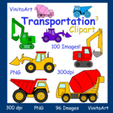 Transportation clipart, construction vehicles, 100 Images!