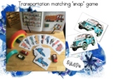 Transportation matching ‘snap’ game for pre-k and k car an