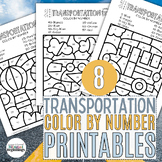 Transportation-themed Color by Number Printables - Engagin