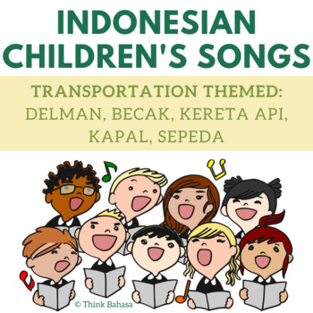 Preview of Transportation themed Indonesian childrens song posters | Lagu anak-anak populer