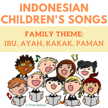 Preview of Family themed Indonesian childrens song posters handout