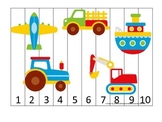 Transportation themed early learning activity for child. N