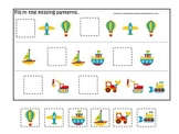 Transportation themed early learning activity for children