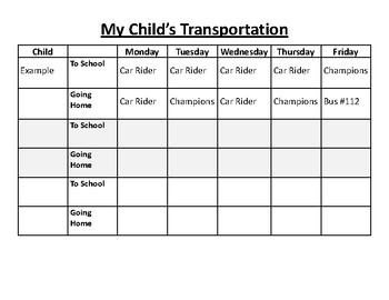 Preview of Transportation to/from school. Open house, conferences, back to school