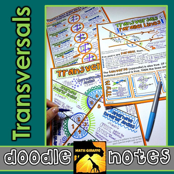 Preview of Transversals Doodle Notes | Theorems with Parallel Lines & Special Angle Pairs