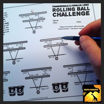 Preview of Transversals & Parallel Lines: Rolling Ball Challenge