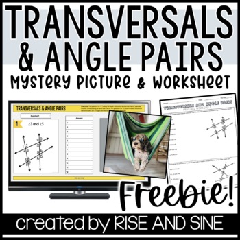 Preview of Transversals and Angle Pairs Self-Checking Digital Activity FREEBIE!