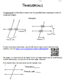 Transversals and Angle Relationships- Around the world Activity