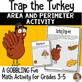 Preview of Thanksgiving Math Centers & Activities - 3rd, 4th & 5th Grade Perimeter & Area