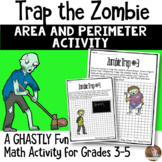 Trap the Zombie Area and Perimeter Halloween Activity for 