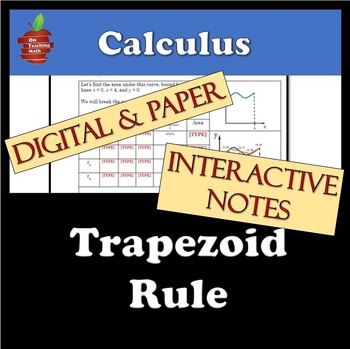 Preview of Trapezoid Rule - Calculus -Full Lesson, Digital & Print, Google Drive - NO PREP!