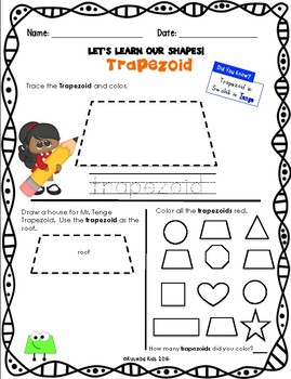 Download Trapezoid Worksheet by Kuumba Kids | Teachers Pay Teachers