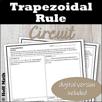 Preview of Trapezoidal Rule CIRCUIT with worked solutions | DIGITAL and PRINT