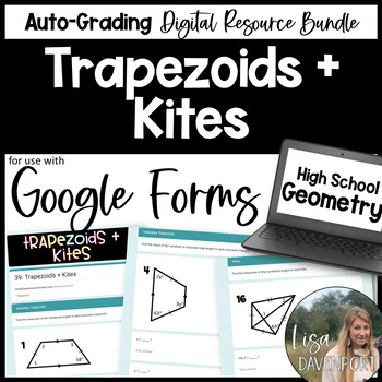 Preview of Trapezoids and Kites Google Forms Homework