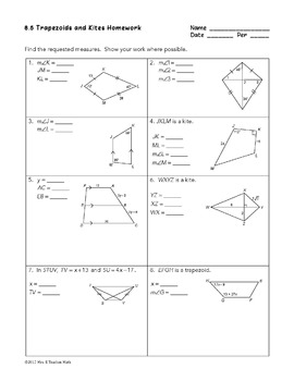 Trapezoids and Kites Lesson by Mrs E Teaches Math | TpT