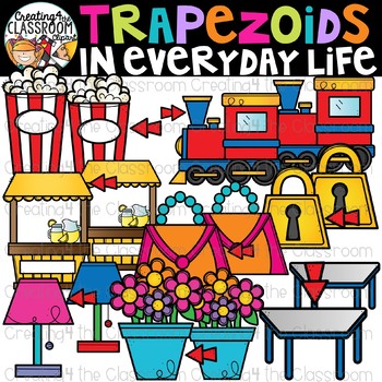 Preview of Trapezoids in Everyday Life Clipart {Trapezoids in real life Clipart}
