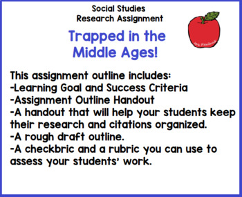 Preview of Trapped in the Middle Ages - Grade 4 Social Studies & Language Ontario