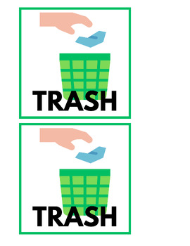 Preview of Trash Can Visual Label ECE for Preschool