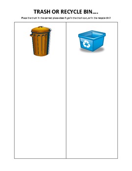 Preview of Trash Or Recycle Bin Activity