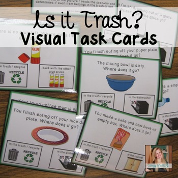 Preview of Trash or Not? Life Skill Visual Task Cards for Special Education