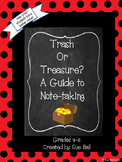 Trash or Treasure Note Taking - Distance Learning and Face
