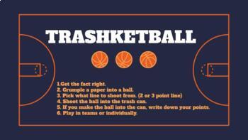 Preview of Trashketball Math Facts Review Game