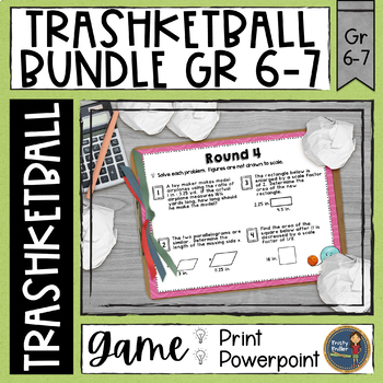 Preview of Trashketball Math Games Bundle 6th & 7th Grades