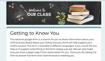 Preview of Trauma-Informed "Getting To Know You" Google Form Template For Families