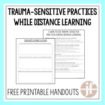 Preview of Trauma-Sensitive Practices During Distance Learning | Freebie Handouts