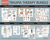 Trauma therapy mega bundle, therapy worksheets, Fight or f