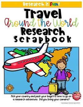 Preview of Travel Around the World Culture Scrapbook- Research Project