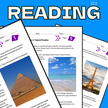 Preview of Travel Around the World Grade 4 Famous Places Reading Comprehension