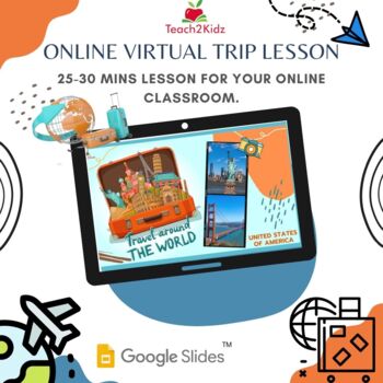 Preview of Travel Around the World Series: USA- Online Lesson on Google Slides™