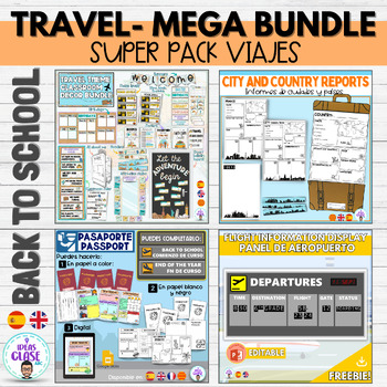 Preview of Travel- Back to school Mega Bundle- Super pack Viajes bilingual