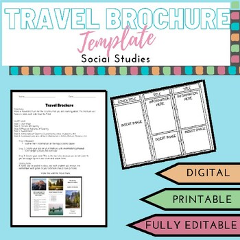 Preview of Travel Brochure: Country/ State Research Project
