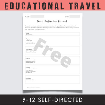 high school travel brochure project