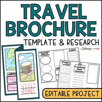 Preview of Travel Brochure Template & Research Project | Editable