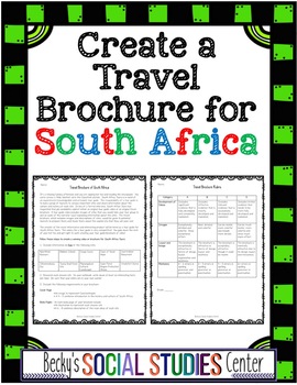 Preview of South Africa Activity: Travel Brochure