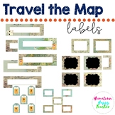 Travel Classroom Decor Tags and Labels - Map Decor - EDITABLE