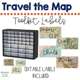 Travel Classroom DecorTeacher Toolkit, Labels - Map Decor 