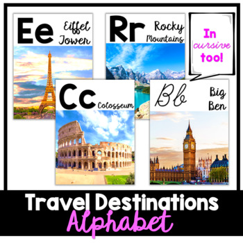Preview of Travel Destinations Alphabet | Around the World | Classroom Decor