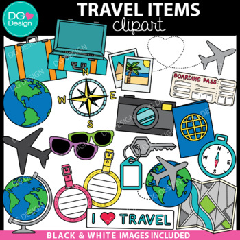 Preview of Travel Items Clipart