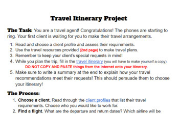 Preview of Travel Itinerary Project