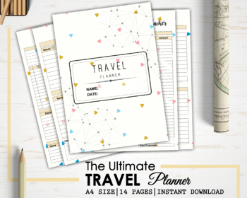 Preview of Travel Planner | Printable Holiday Trip Planner | Bucket List Vacation