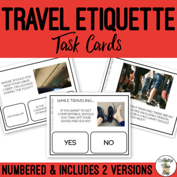 Preview of Travel Safety & Etiquette Task Cards