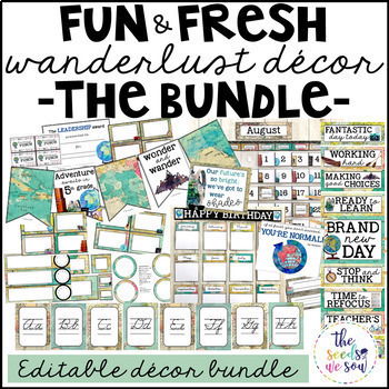 Preview of Travel Theme Classroom Decor: The Bundle