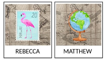 Preview of Travel Theme Name Tags for Classroom