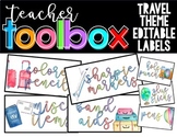 Teacher Toolbox / Supply Labels: TRAVEL WATERCOLOR THEME -